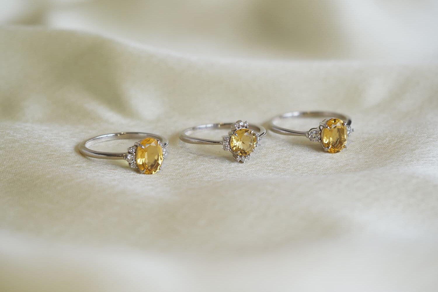 Yellow sapphire engagement rings