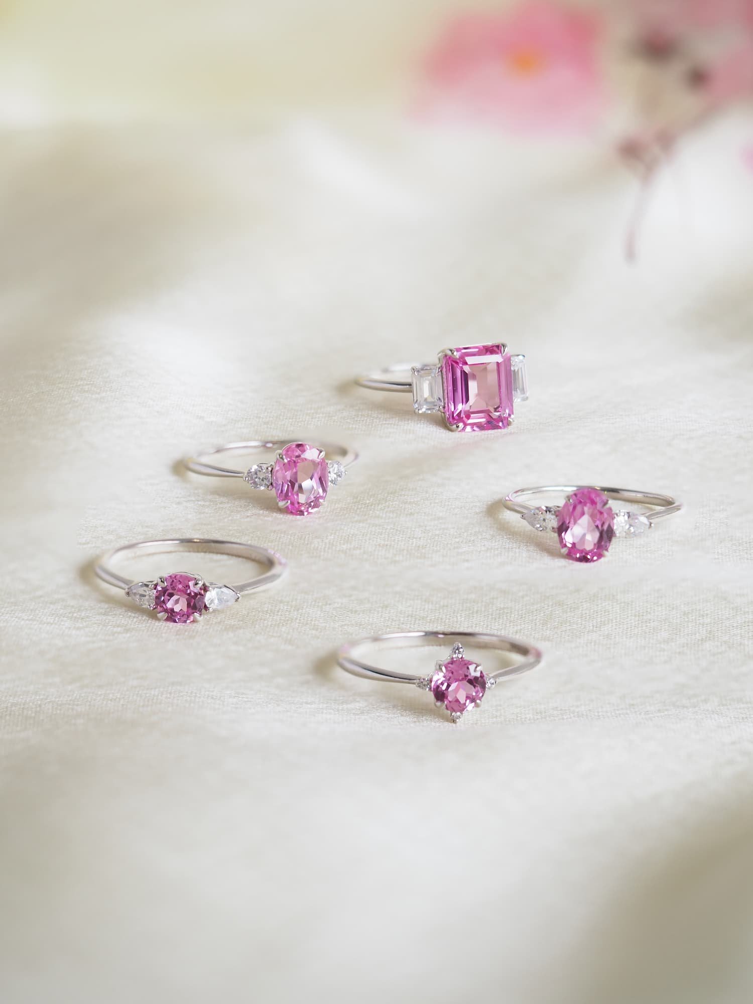 Pink sapphire engagement rings