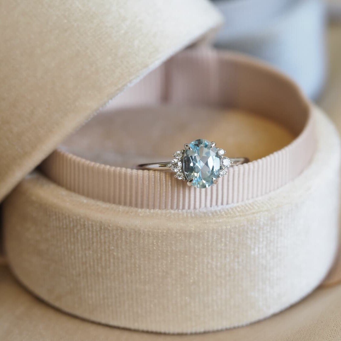 Aquamarine engagement ring Sophia