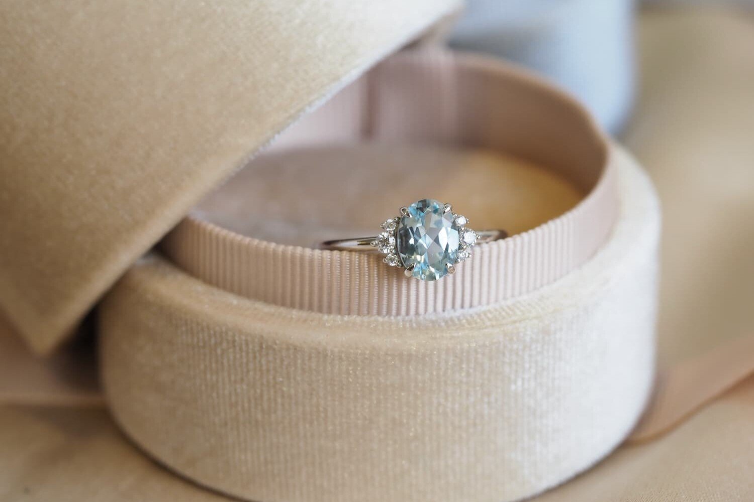 Aquamarine engagement ring Sophia
