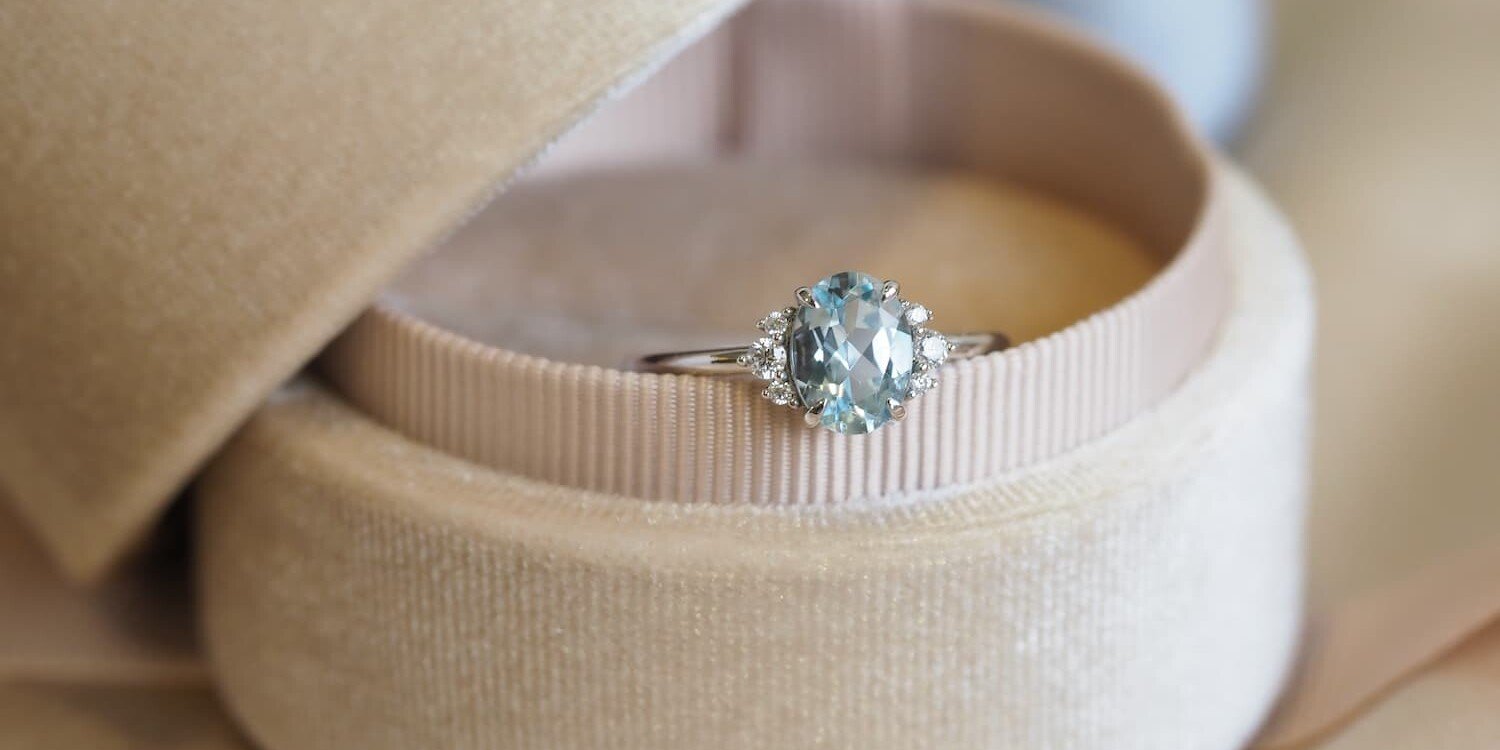 Aquamarine engagement ring Sophia