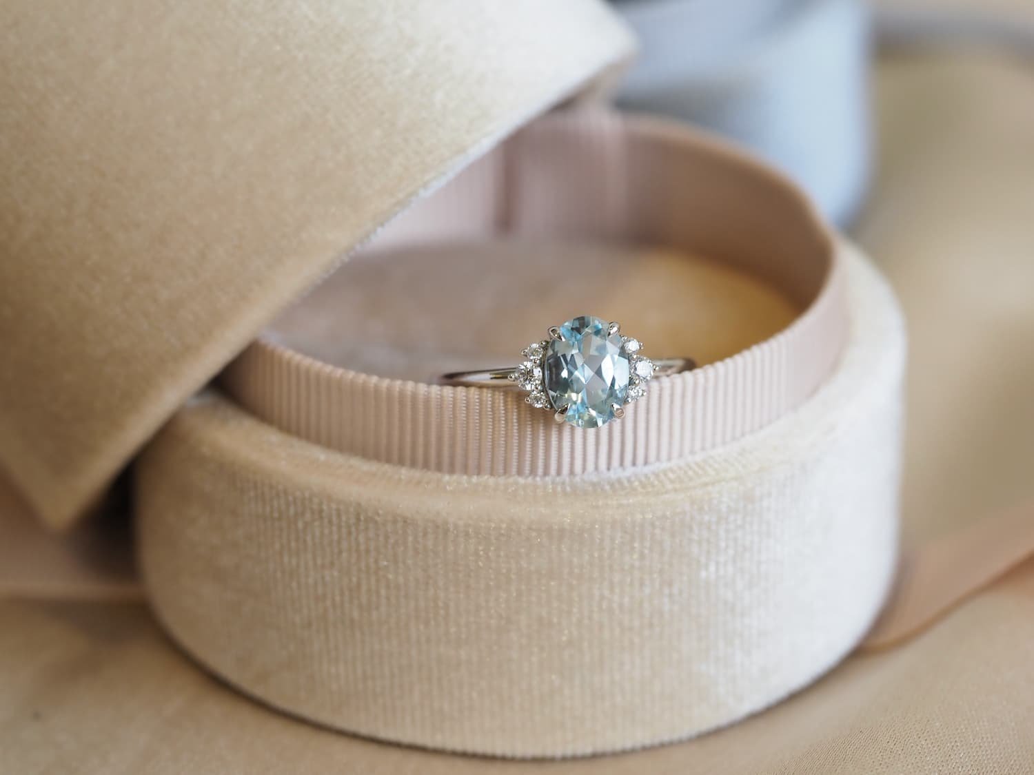 Aquamarine engagement ring Sophia