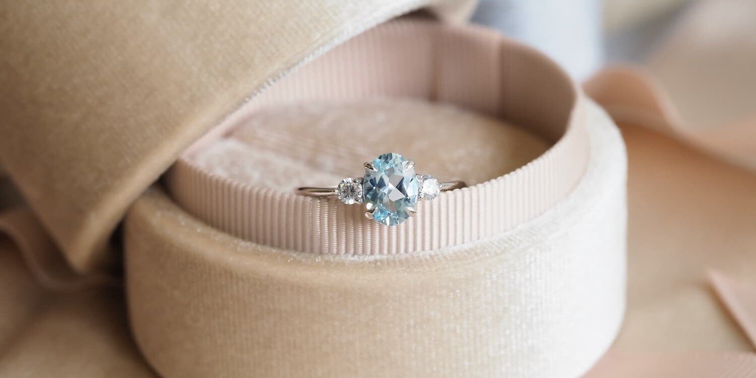 Aquamarine engagement ring