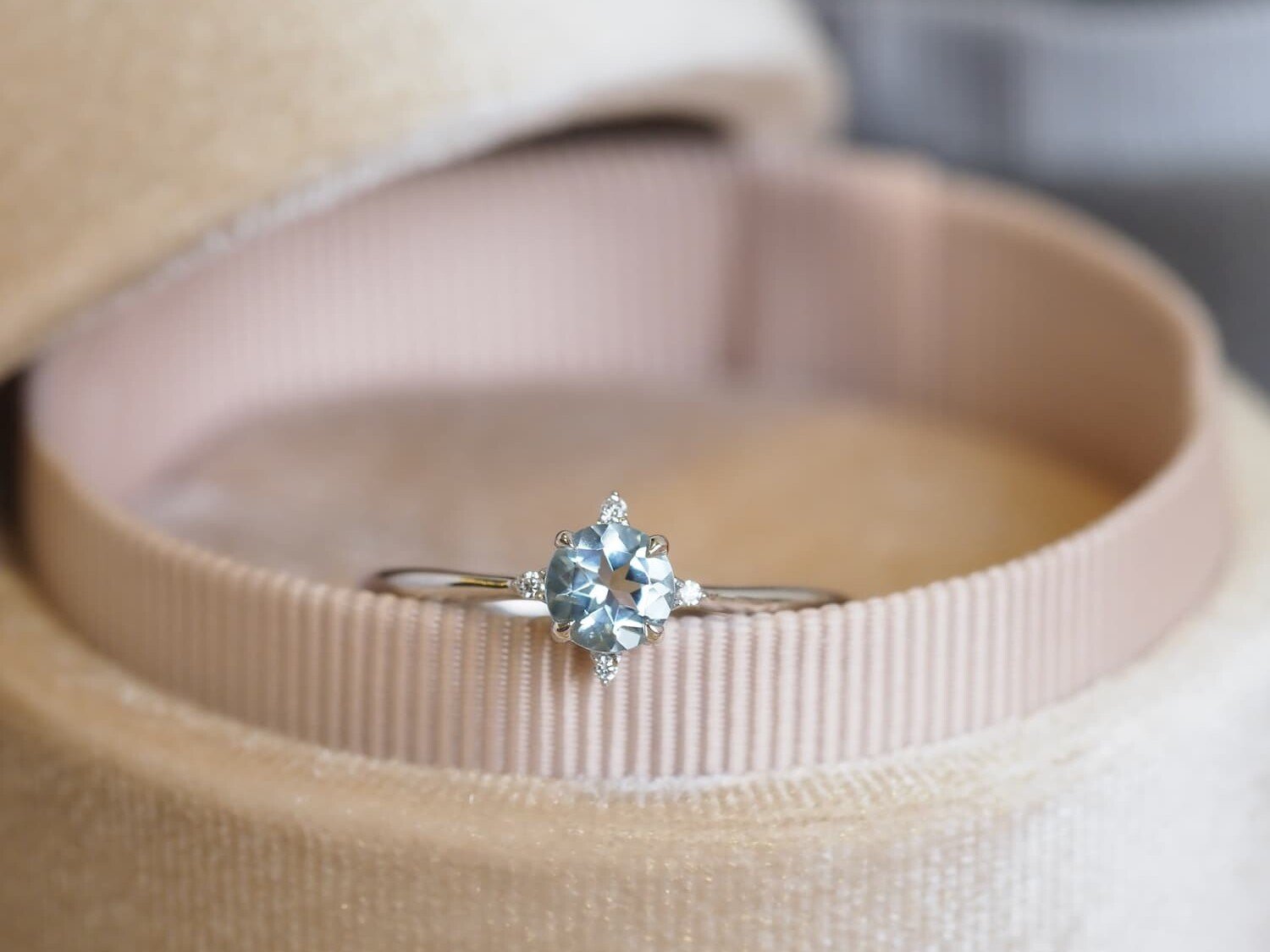 Aquamarine engagement ring