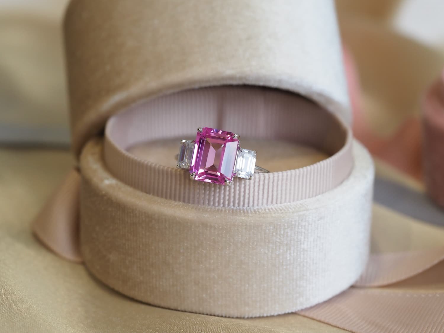 Pink Sapphire Engagement Ring - Jenna