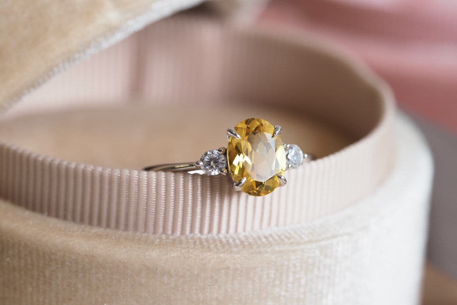 Emma Yellow sapphire engagement ring