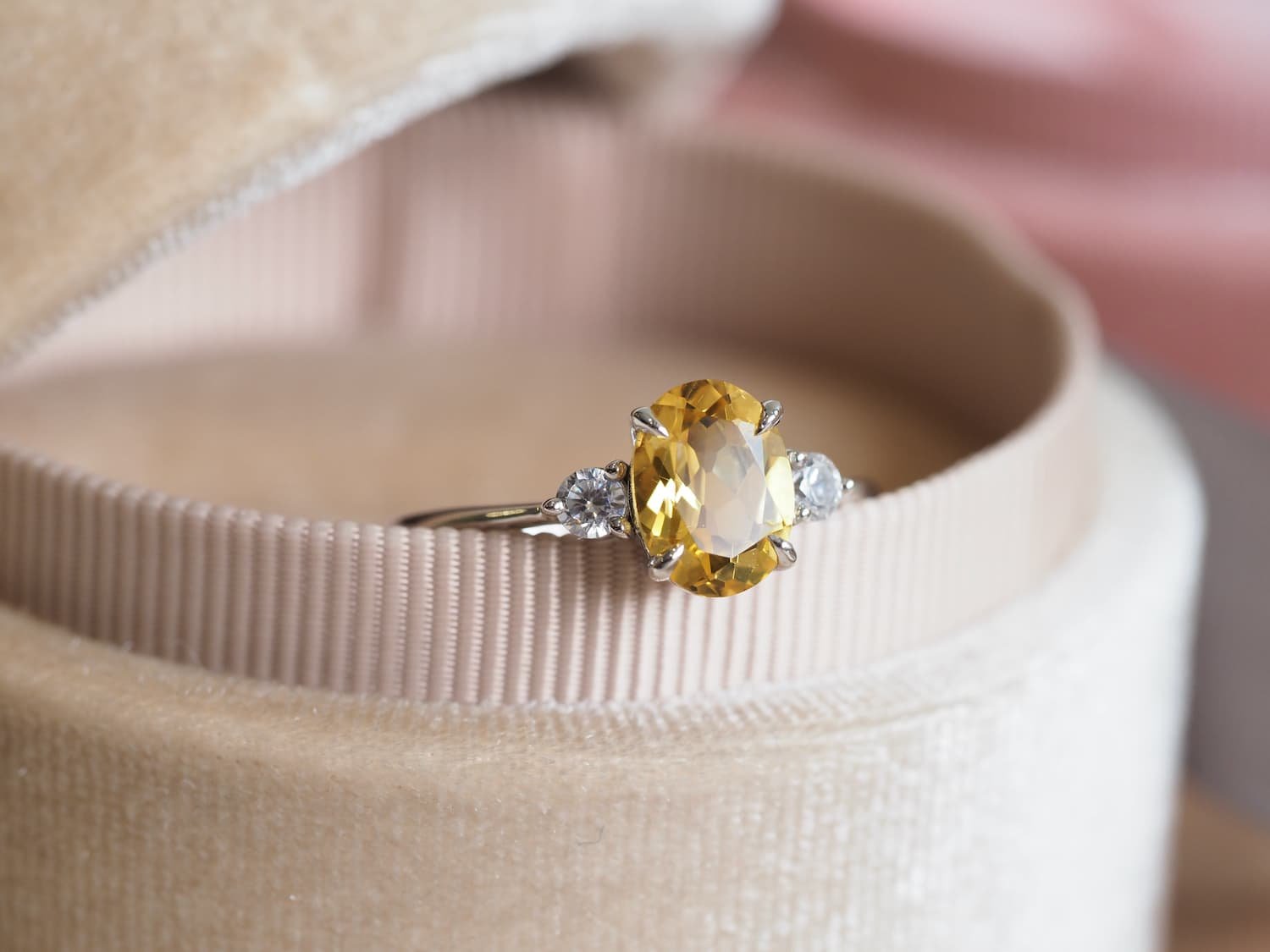 Emma Yellow sapphire engagement ring