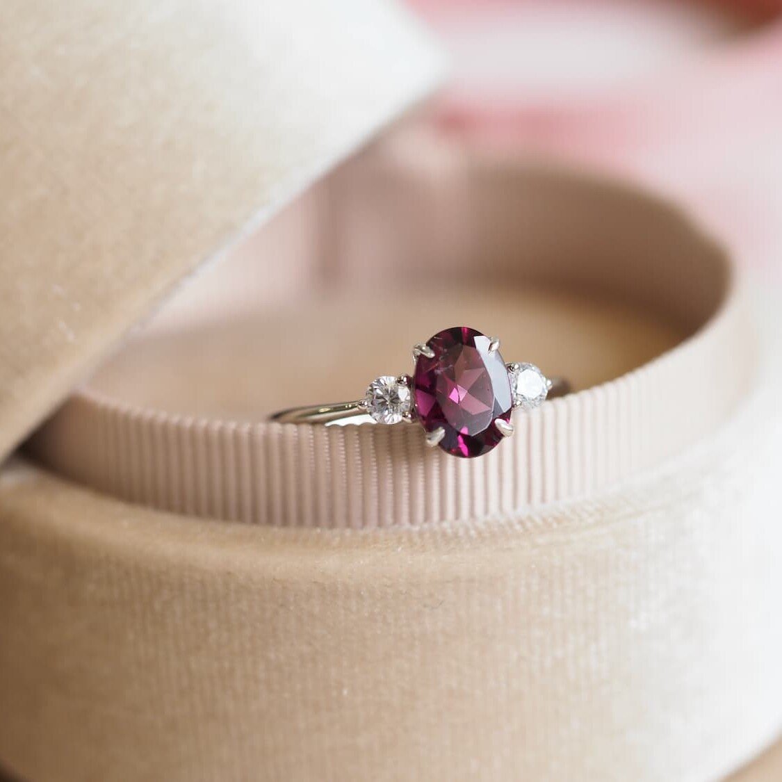 Emma Rhodolite engagement ring