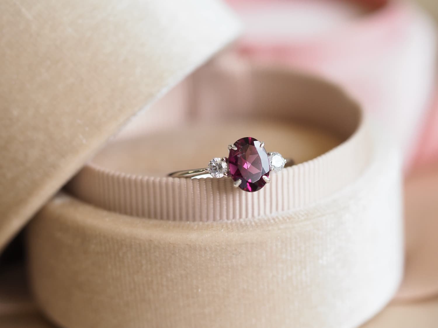 Emma Rhodolite engagement ring
