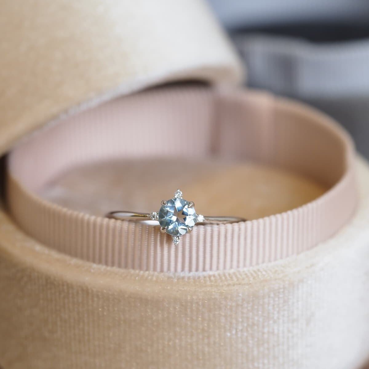 Aurora Aquamarine Ring Engagement Ring