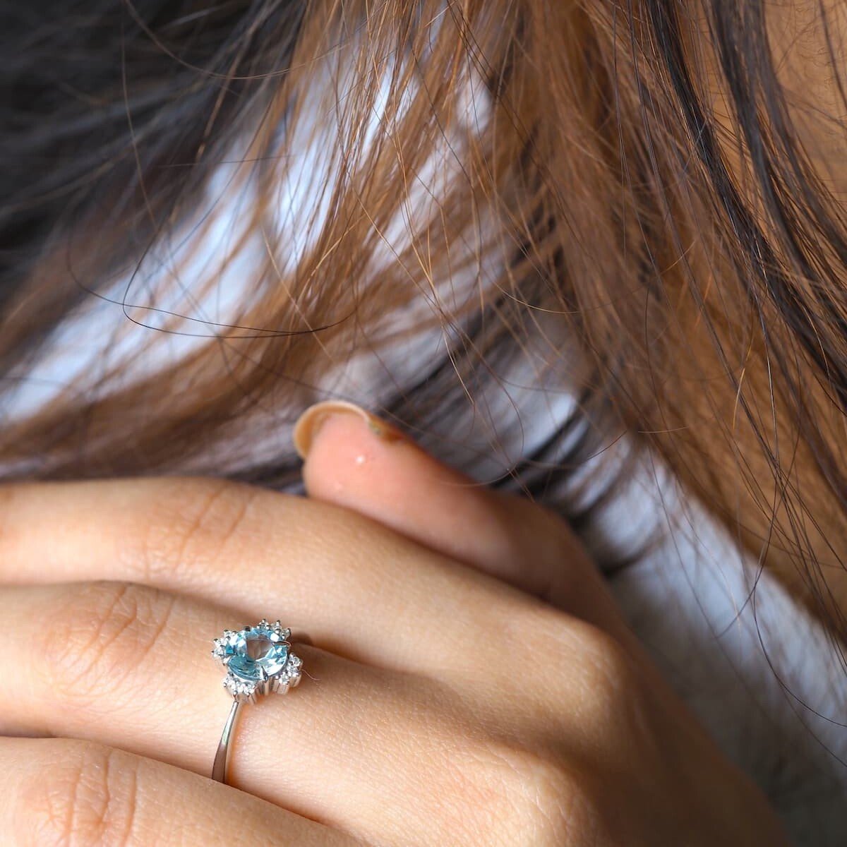 sky blue stone ring
