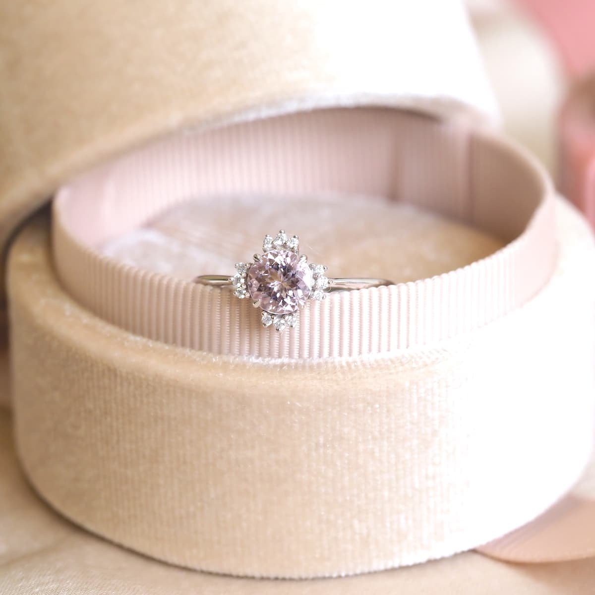 morganite halo ring