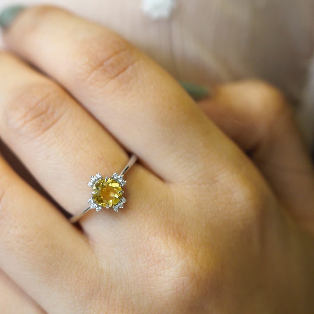 Sublime Gold Women Yellow Sapphire Stone Ring
