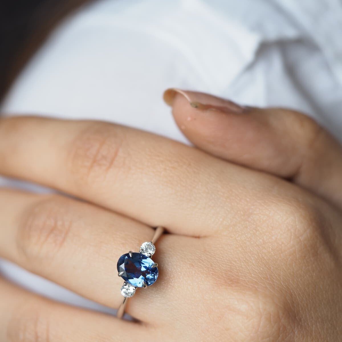 Emma Blue Sapphire Ring Engagement Ring