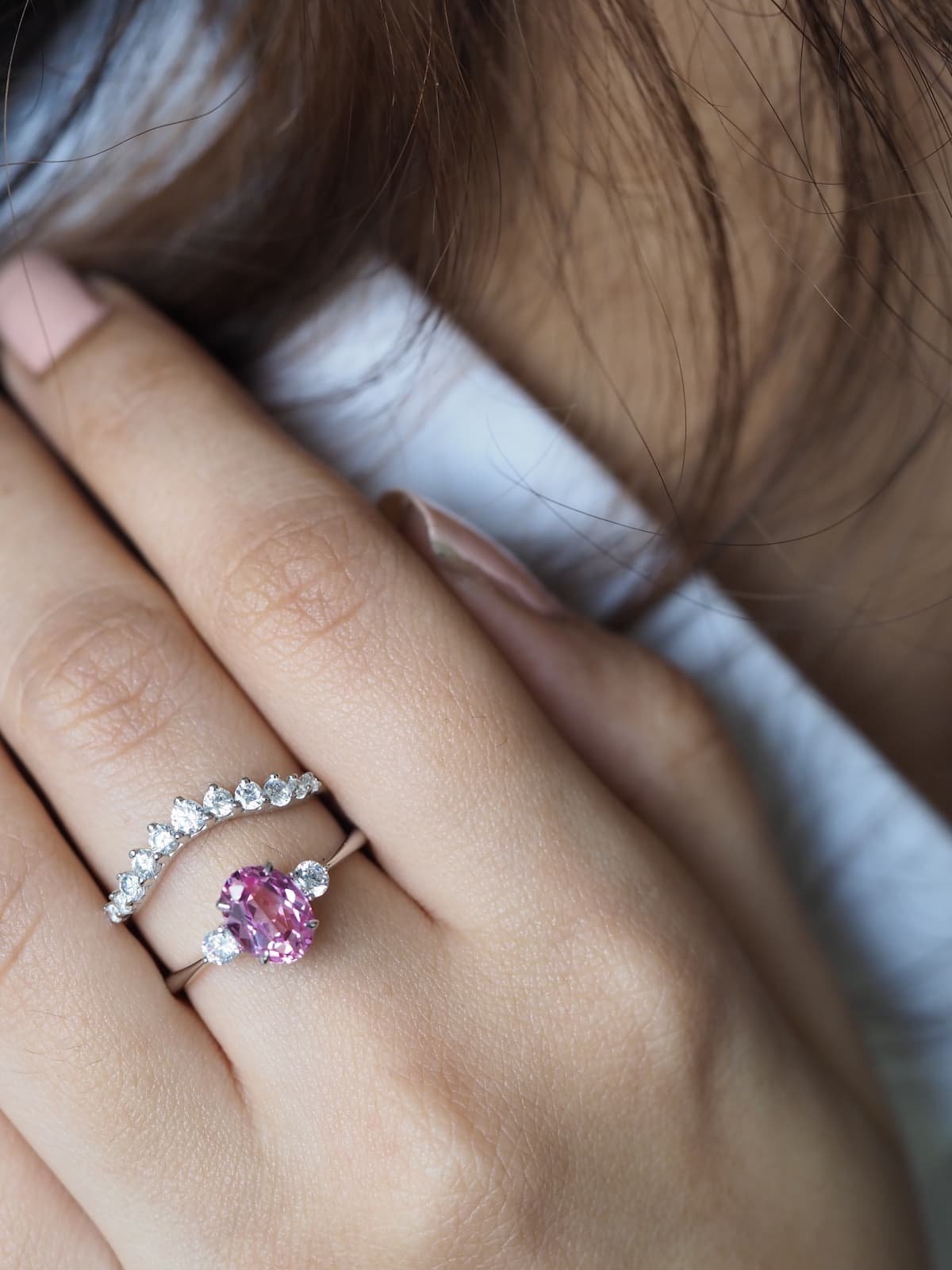 Pink Sapphire Rings With Diamonds