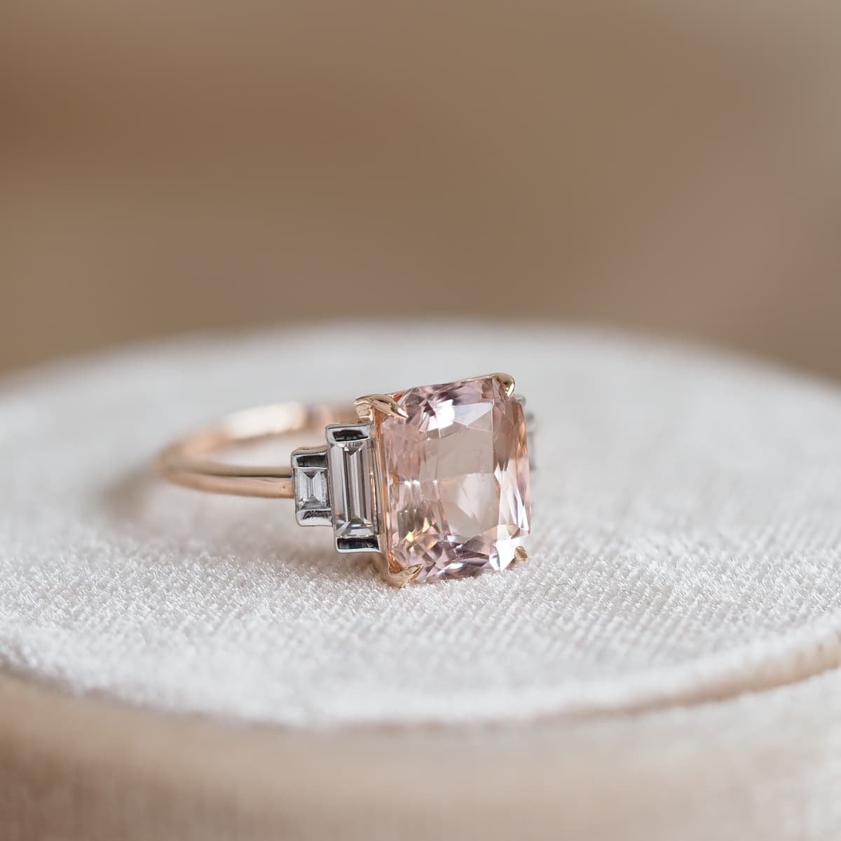 Pink Morganite Statement Ring Wedding ring