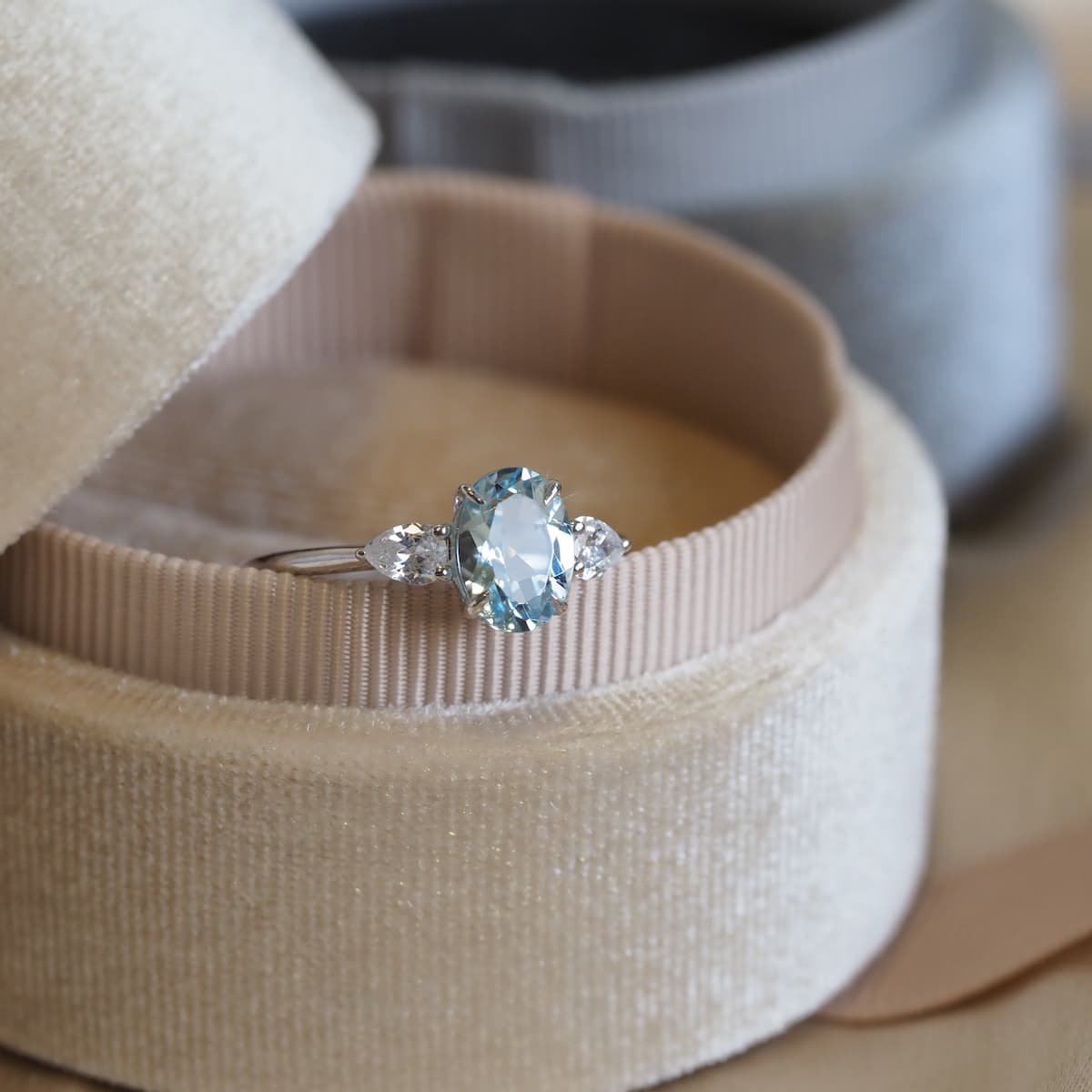 blue stone diamond ring
