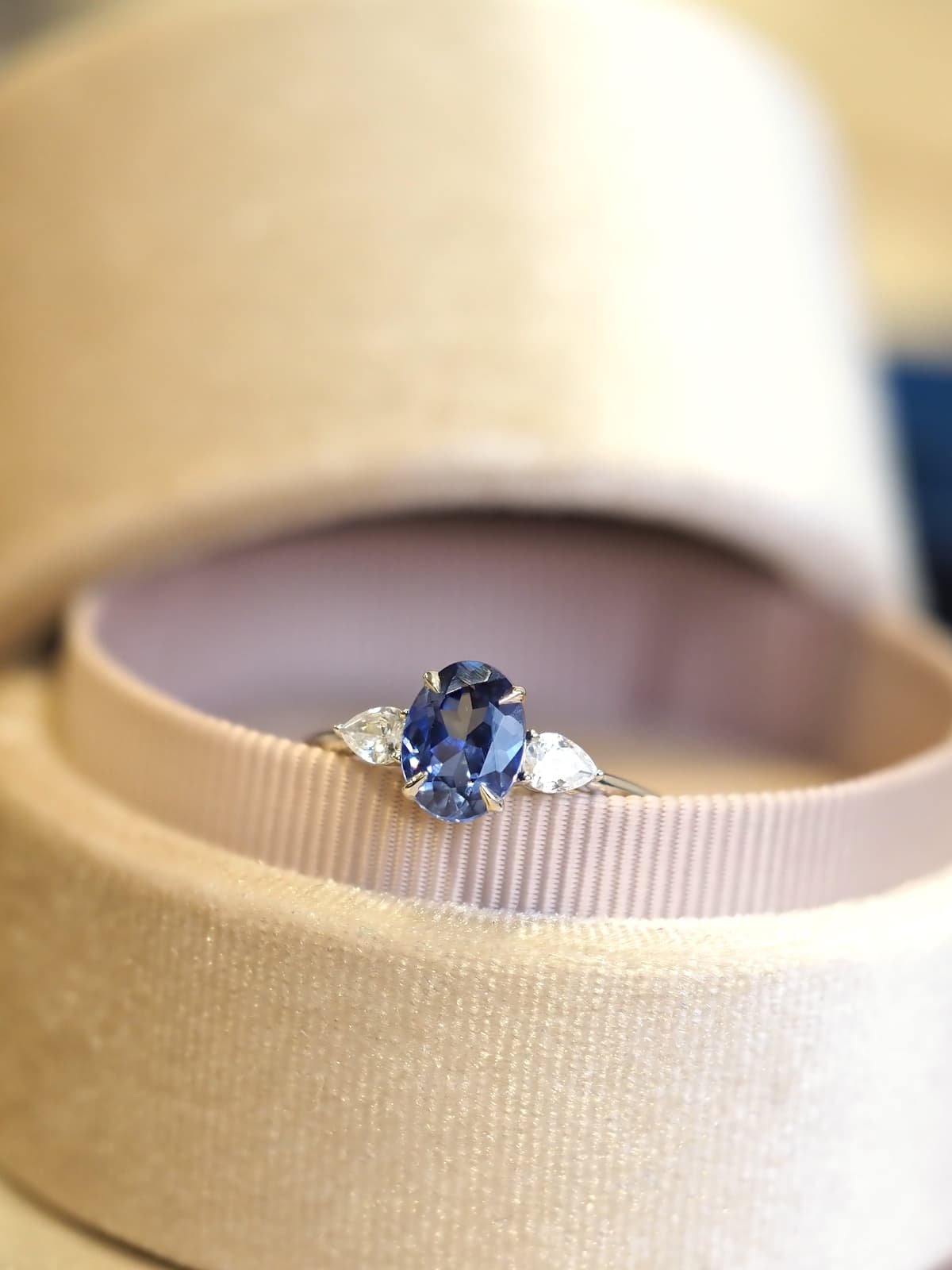 Lisa Bridge Chalcedony & Black Sapphire Ring