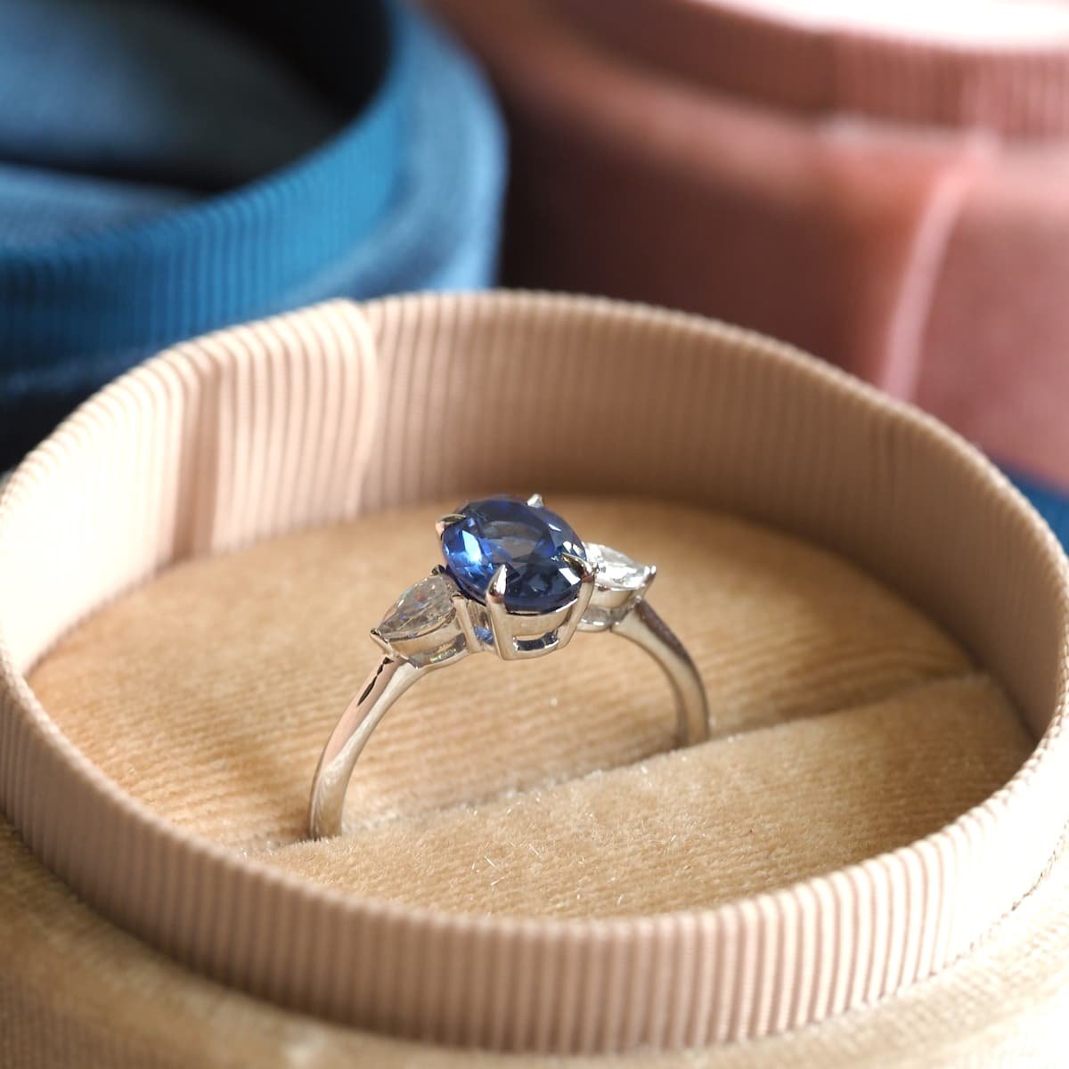 Buy Blue Sapphire Ring In 18K Yellow Gold With Diamonds Online | Madanji  Meghraj