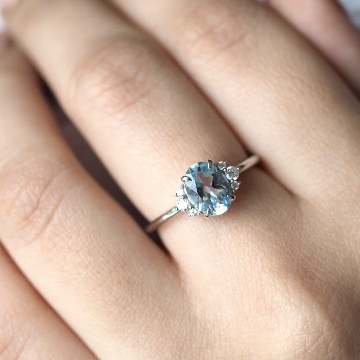 Aquamarine and Diamond Ring | Rutherford