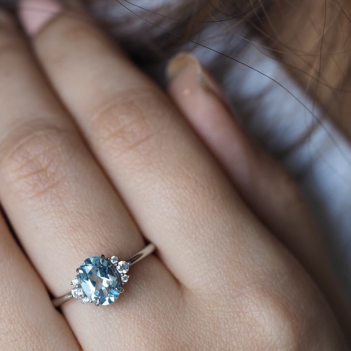 Sophia Aquamarine Wedding Ring