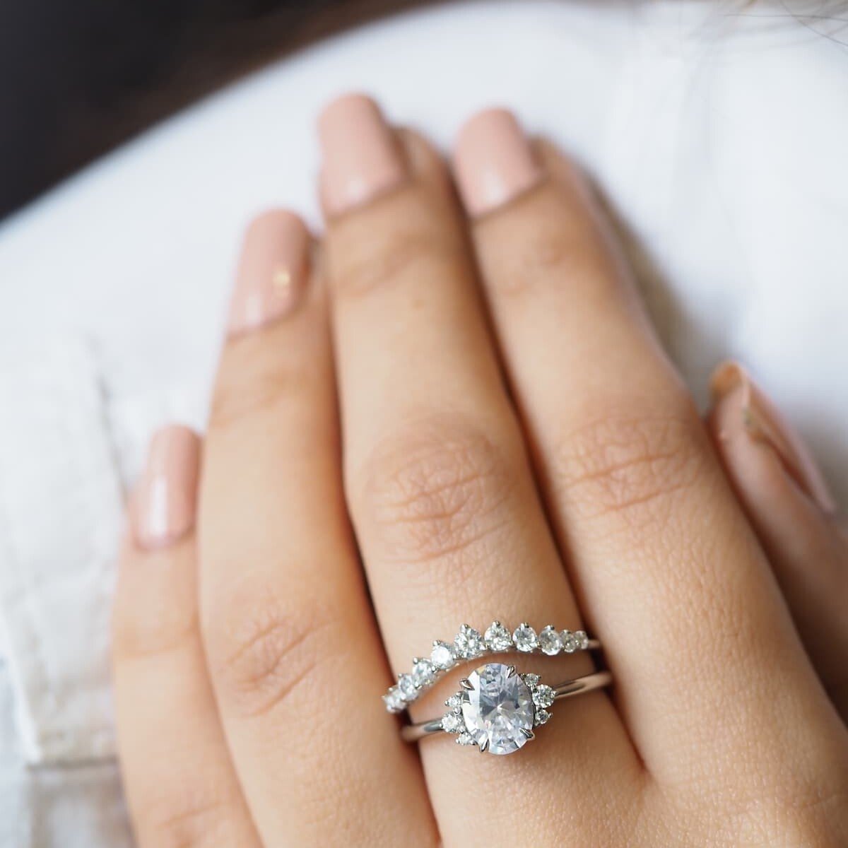 Sophia Oval Diamond ring with stackable rings