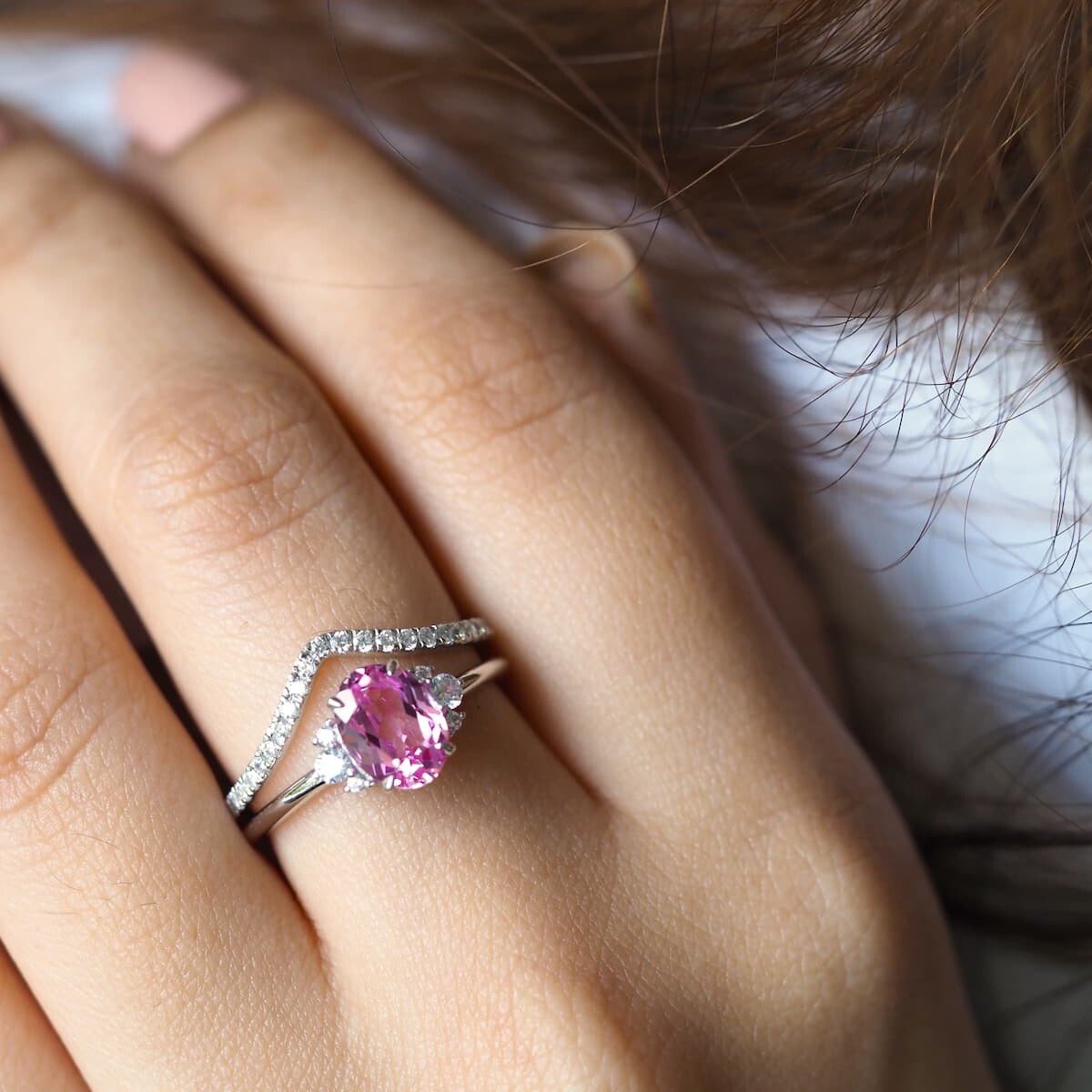 Sophia Pink Sapphire Ring - Engagement Ring