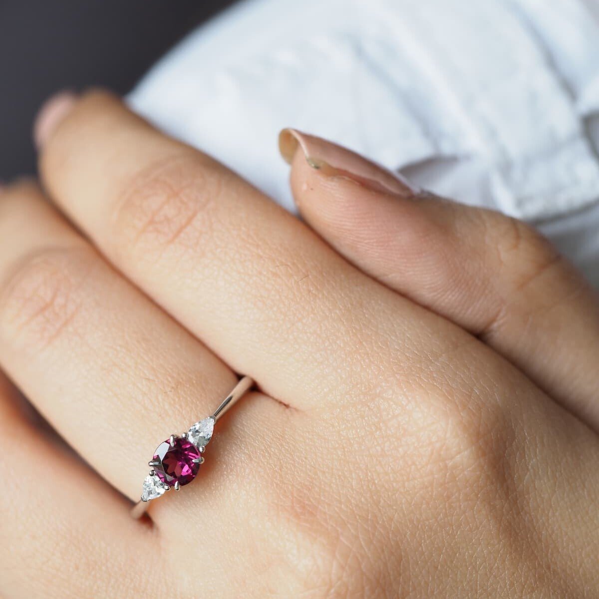 garnet diamond ring