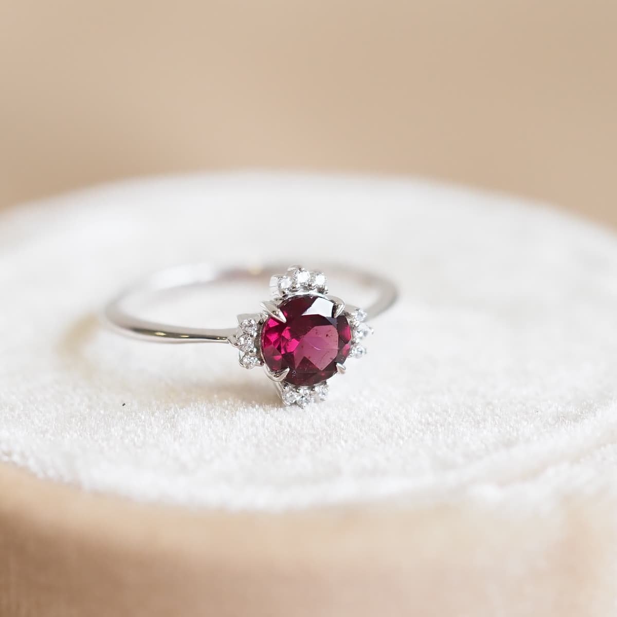 pink garnet ring