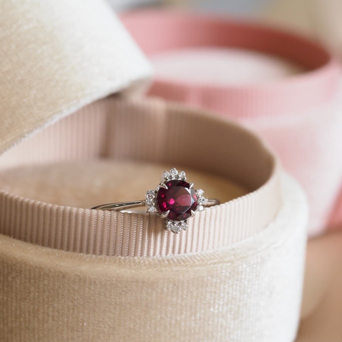 pink garnet ring