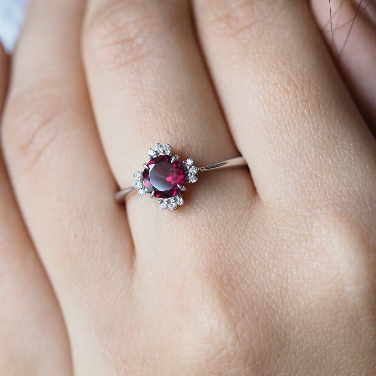 Chandelier Garnet ring