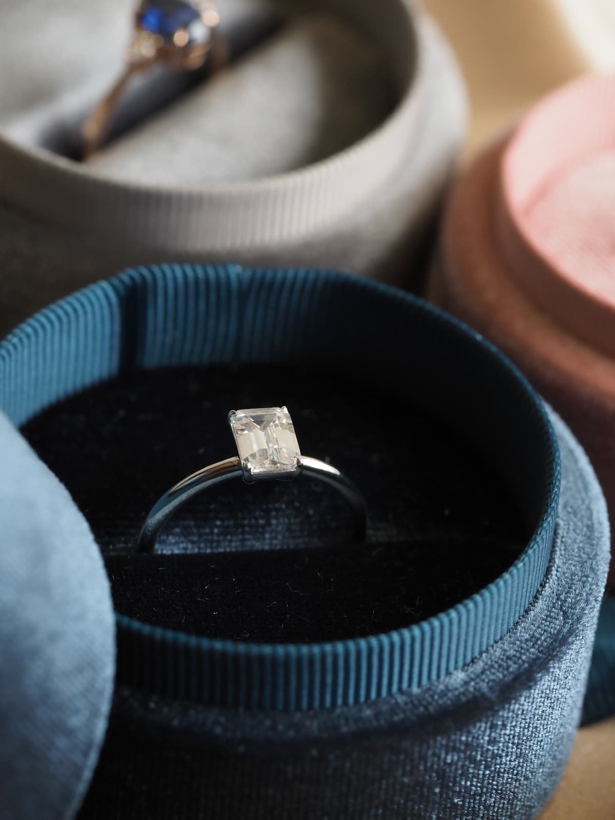 Barcelona emerald cut diamond engagement ring